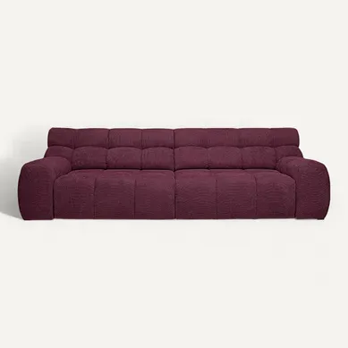 Canapé relax 4 places COCOON tissu bordeaux vue de face
