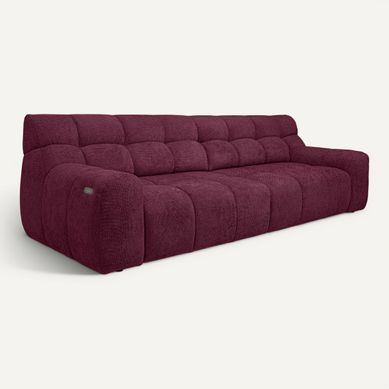 Canapé relax 4 places COCOON tissu bordeaux Canapé relax 4 places COCOON tissu bordeaux vue 3/4