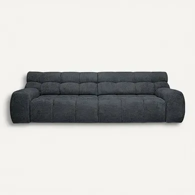 Canapé relax 4 places COCOON tissu gris foncé vue de face