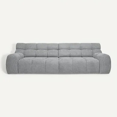 Canapé relax 4 places COCOON tissu gris clair vue de face