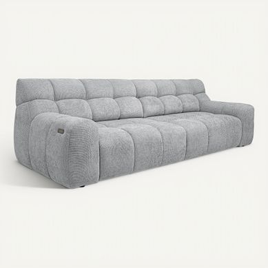 Canapé relax 4 places COCOON tissu gris clair Canapé relax 4 places COCOON tissu gris clair vue 3/4