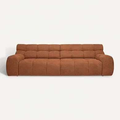 Canapé relax 4 places COCOON tissu terra cotta vue de face