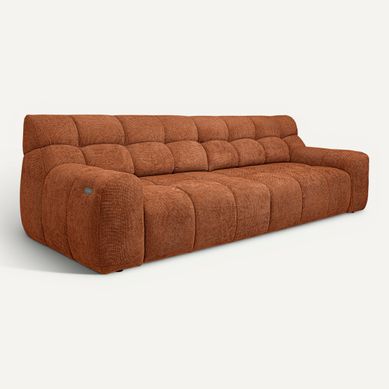 Canapé relax 4 places COCOON tissu terra cotta Canapé relax 4 places COCOON tissu terra cotta vue 3/4