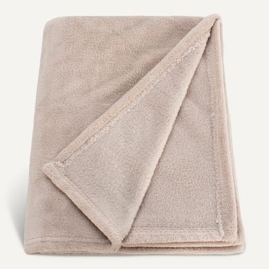 Plaid 125x150 cm DOUCEUR Taupe Plaid 125x150 cm DOUCEUR Taupe vue 3/4