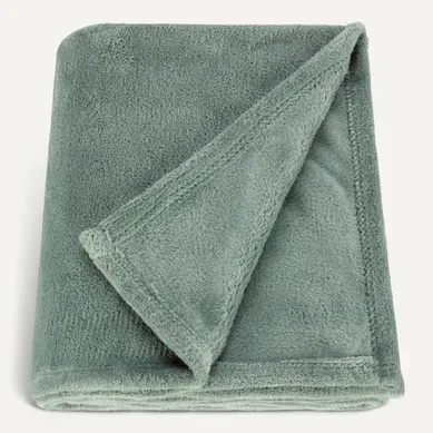 Plaid 125x150 cm DOUCEUR Vert de gris Plaid 125x150 cm DOUCEUR Vert de gris vue 3/4