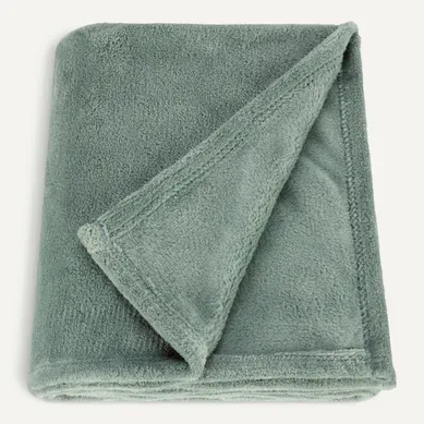 Plaid 180x230 cm DOUCEUR Vert de gris Plaid 180x230 cm DOUCEUR Vert de gris vue 3/4