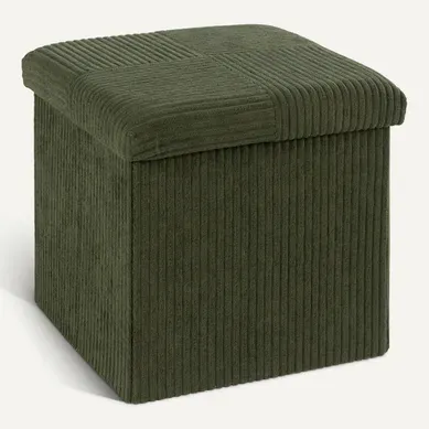 Pouf pliable H. 38 cm PAT Kaki Pouf pliable H. 38 cm PAT Kaki vue 3/4