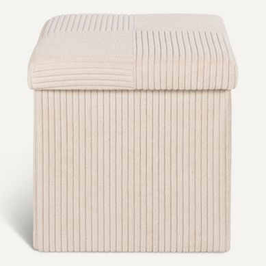 Pouf pliable H. 38 cm PAT Ecru Pouf pliable H. 38 cm PAT Ecru vue de face