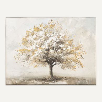 Toile 92x122 cm ARBRE DE VIE Blanc Toile 92x122 cm ARBRE DE VIE Blanc vue de face