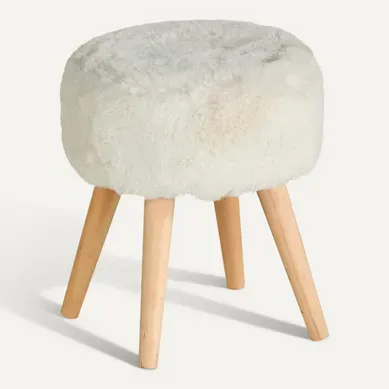 Pouf H. 40 cm JACOB Blanc Pouf H. 40 cm JACOB Blanc vue 3/4