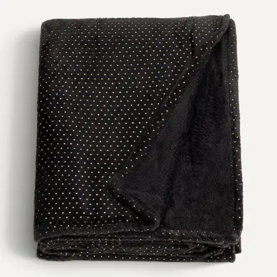 Plaid 130x160 cm ATHENA Noir Plaid 130x160 cm ATHENA Noir vue 3/4