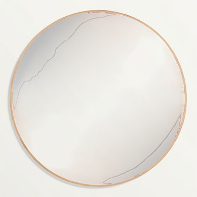 Miroir rond D. 75 cm CIRCLE Imitation bois vue de face