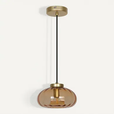 Suspension D. 20 cm VERRA Ambré vue 3/4