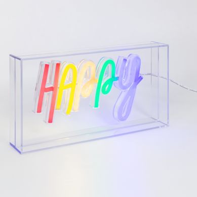 Happy néon LED USB HAPPY Multicolore Happy néon LED USB HAPPY Multicolore vue 3/4