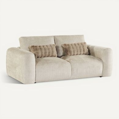 Canapé 2 places BELLO tissu beige Canapé 2 places BELLO tissu beige vue 3/4