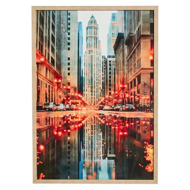 Tableau 48x68 cm CITY LIGHTS Orange Tableau 48x68 cm CITY LIGHTS Orange vue de face