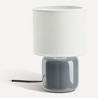 Lampe à poser H. 22 cm LISON Gris Lampe à poser H. 22 cm LISON Gris vue 3/4
