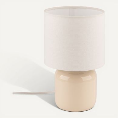 Lampe à poser H. 22 cm LISON Beige Lampe à poser H. 22 cm LISON Beige vue 3/4