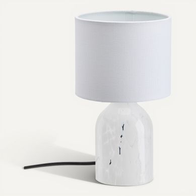Lampe à poser H. 27,5 cm IRIS Blanc Lampe à poser H. 27,5 cm IRIS Blanc vue 3/4