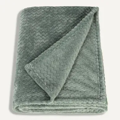 Plaid 130x170 cm ZIGGY Vert Clair Plaid 130x170 cm ZIGGY Vert Clair vue 3/4