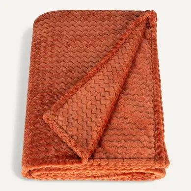 Plaid 130x170 cm ZIGGY Terracotta vue 3/4