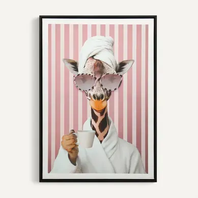 Tableau girafe 50x70 cm ADRIANA Rose Tableau girafe 50x70 cm ADRIANA Rose vue de face