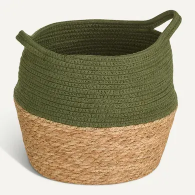 Panier 32x32 cm NINO Kaki / Naturel Panier 32x32 cm NINO Kaki / Naturel vue 3/4