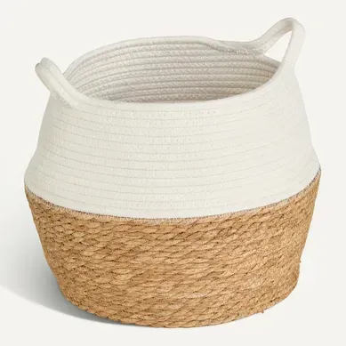 Panier 32x32 cm NINO Blanc / Naturel Panier 32x32 cm NINO Blanc / Naturel vue 3/4