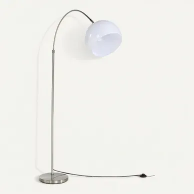 Lampadaire en métal H. 198 cm GIANNIS Blanc vue 3/4