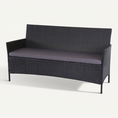 Banc De Jardin 3 Places 154 Cm En Polyrotin Anthracite Coussins Anthracite 04_0001101