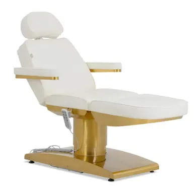 Table De Massage électrique Ptofessionnel 200 Kg Chauffante Rotation À 120° Doré Blan