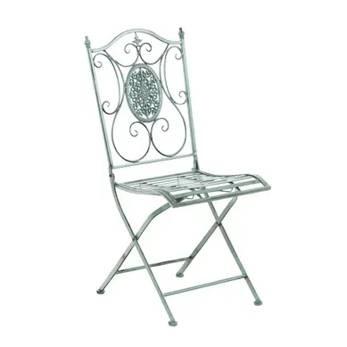 Chaise De Jardin Balcon Terrasse Design Rustique Pliable En Métal Vert Vieilli 10_0003035 Chaise De Jardin Balcon Terrasse Design Rustique Pliable En Métal Vert Vieilli 10_0003035