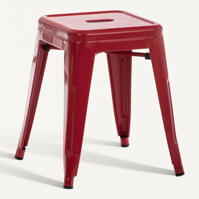 Tabouret Bas Design Industriel Hauteur Fixe 46 Cm En Métal Rouge 10_0005493 Tabouret Bas Design Industriel Hauteur Fixe 46 Cm En Métal Rouge 10_0005493