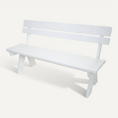 Banc De Jardin Hwc-l66 Banc En Bois Banc De Parc Qualité Gastronomique Bois Massif 148 Cm Blanc 04