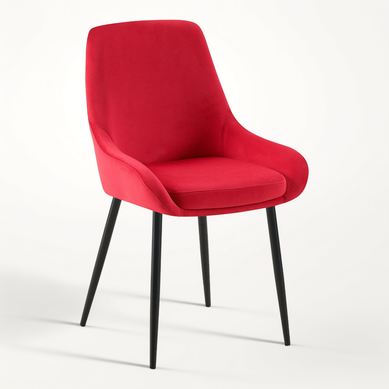 Chaise De Salle à Manger X1 élégance Confort Design Moderne En Velours Rouge Structure Métallique Chaise De Salle à Manger X1 élégance Confort Design Moderne En Velours Rouge Structure Métallique