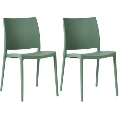 Lot De 2 Chaises De Jardin Empilables En Polypropylène Vert Olive Résistantes Aux Uv Lot De 2 Chaises De Jardin Empilables En Polypropylène Vert Olive Résistantes Aux Uv