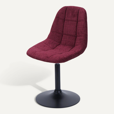 Chaise De Salle à Manger Pivotante 360° En Tissu Chenille Bordeaux Pied Acier Noir Mat 04_0009894 Chaise De Salle à Manger Pivotante 360° En Tissu Chenille Bordeaux Pied Acier Noir Mat 04_0009894