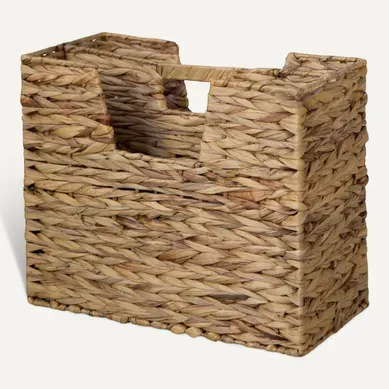 Porte-revues En Jacinthe D'eau Tressée 2 Compartiments 40x34x20 Cm Div06013 Porte-revues En Jacinthe D'eau Tressée 2 Compartiments 40x34x20 Cm Div06013