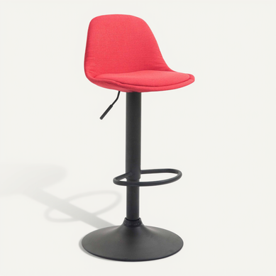 Tabouret De Bar En Tissu Rouge Et Cadre En Métal Noir Hauteur Réglable Pieds Trompette Tdb10572 Tabouret De Bar En Tissu Rouge Et Cadre En Métal Noir Hauteur Réglable Pieds Trompette Tdb10572