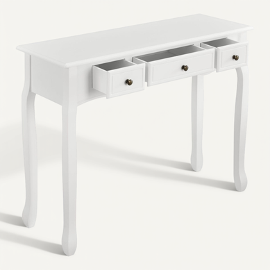 Table Console Buffet D'entrée De Salon Avec 3 Tiroirs Mdf 100 Cm Blanc 03_0004177 Table Console Buffet D'entrée De Salon Avec 3 Tiroirs Mdf 100 Cm Blanc 03_0004177