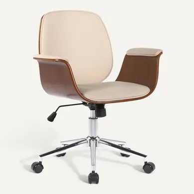 Fauteuil De Bureau Moderne Et Confortable Accoudoirs Incurvés Hauteur Réglable En Synthétique
