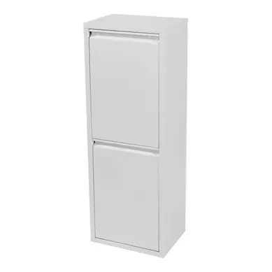 Poubelle De Recyclage Murale À 2 Bacs Amovibles 93 X 33 X 25 Cm Blanc 03_0008198 Poubelle De Recyclage Murale À 2 Bacs Amovibles 93 X 33 X 25 Cm Blanc 03_0008198
