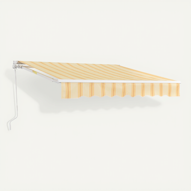 Store Banne Avec Manivelle 350 X 250 Cm Jaune Blanc 03_0008311