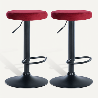 Lot De 2 Tabourets De Bar Avec Assise En Tissu Velours Rouge Et Cadre Métal Noir Tdb10709 Lot De 2 Tabourets De Bar Avec Assise En Tissu Velours Rouge Et Cadre Métal Noir Tdb10709