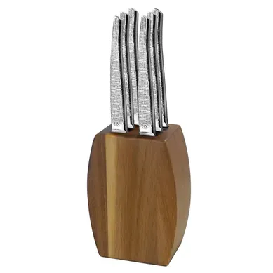 Jet - Bloc Bois D'acacia 6 Couteaux Steak Jet - Bloc Bois D'acacia 6 Couteaux Steak