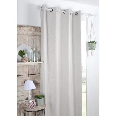 Rideau Occultant Uni Tramé - 140x260 Cm - Ecru Rideau Occultant Uni Tramé - 140x260 Cm - Ecru