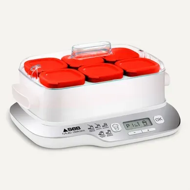 Yaourtière YG660100 MULTIDELICES EXPRESS compact - Pots - Rouge et Blanc Yaourtière YG660100 MULTIDELICES EXPRESS compact - Pots - Rouge et Blanc