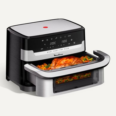 Friteuse à air MOULINEX EZ922DF0 Easy Fry Dual Flex Friteuse à air MOULINEX EZ922DF0 Easy Fry Dual Flex vue 3/4