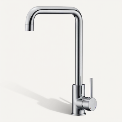Mitigeur De Cuisine Monocommande Kiloo Gris Chromé - Bec Pivotant, Économie D'eau Mitigeur De Cuisine Monocommande Kiloo Gris Chromé - Bec Pivotant, Économie D'eau