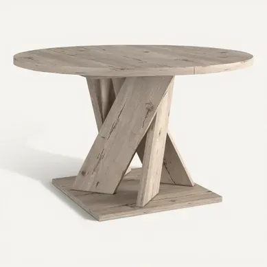 Table ronde extensible 130/175 FOREST Imitation chêne Table ronde extensible 130/175 FOREST Imitation chêne vue 3/4